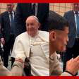 Luva de Pedreiro conhece Papa Francisco e pergunta: 'Messi ou Cristiano Ronaldo?