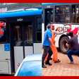 Homem fica pendurado em janela de ônibus após assediar mulher e tentar fugir