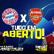 Tudo em aberto! Com R$100, você ganha R$371 se Bayern de Munique e Arsenal empatarem outra vez!