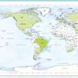 Mapa-múndi do IBGE com o Brasil no centro do mundo esgota em menos de 24 horas