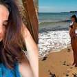 A espera do segundo filho, Mel Fronckowiak exibe barriguinha de grávida na praia