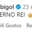 Zico dá suposta indireta a Landim após declaração do presidente do Flamengo sobre Gabigol; atacante responde post