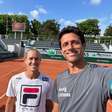 Rafael Matos e Melo comemoram vitória na estreia de Roland Garros