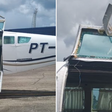 Porta de avião bimotor abre durante voo do Recife a Maceió; veja o vídeo