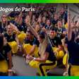 Jogos de Paris: delegação do Brasil comemora antes de entrar na cerimônia de encerramento