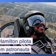 Lewis Hamilton se diverte pilotando caça de treino para astronautas