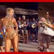 Com look de correntes, Sabrina Sato participa de ensaio da Unidos de Vila Isabel