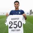 Rodrygo atinge a marca de 250 jogos pelo Real Madrid; Confira seus números