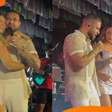Paolla Oliveira curte samba com Diogo Nogueira antes de despedida na Grande Rio