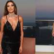Patrícia Poeta opta por vestido preto com 4 mil franjas para comparecer a camarote na Sapucaí