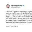 Em sessão do STF, Bolsonaro faz post com comparação entre seu julgamento e jogo entre Brasil e Argentina