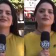 Besouro 'passeia' em repórter do SBT que estava ao vivo; veja