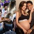 Esposa de jogador do Corinthians comemora título na sala de parto