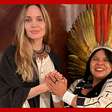 Em tour pelo Brasil, Angelina Jolie ganha colar de 'sementes sagradas' de Sonia Guajajara