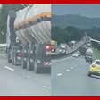Avião de pequeno porte desvia de carros e caminhões ao fazer pouso forçado em rodovia de SC
