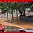 Temporal forma 'rio de lama' em rua de São Paulo; Defesa Civil emite alerta severo