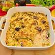 Arroz cremoso com bacalhau gratinado e irresistível
