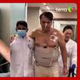 Michelle mostra Bolsonaro fazendo fisioterapia em hospital após cirurgia