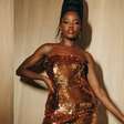 Clara Moneke aposta em vestido da Dolce &amp; Gabbana para lançamento de 'Dona de Mim'