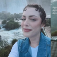 Em remissão do câncer, Fabiana Justus cai no choro durante visita às Cataratas do Iguaçu