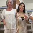 Bia Miranda faz dancinha com médica antes do parto na maternidade