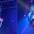 Acrobata de circo cai após cabo se romper em apresentação no CE
