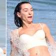 Quem nunca? Monica Martelli toma 'caldo' na Praia do Leblon, no Rio de Janeiro
