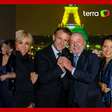 Macron arrisca português em vídeo com Lula na frente da Torre Eiffel iluminada com cores do Brasil