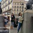 As pessoas começaram a formar fila para tocar o traseiro de uma estátua de urso em Madri; o motivo: buscar sorte