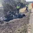 Carro de luxo ficou completamente destruído após acidente que matou Diogo Jota e irmão