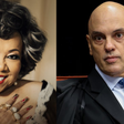 Alcione esclarece 'crush' em Alexandre de Moraes: 'Meu ministro'