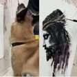 Cão com habilidades artísticas produz quadro de Jesus Cristo e viraliza