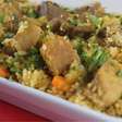 Arroz com carne de porco soltinho e temperado do jeito certo que fica super saboroso