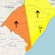 INMET emite alertas de ventos fortes e chuvas intensas para o Rio Grande do Sul