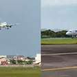 Vídeo impressiona ao mostrar avião pousando 'de lado' por fortes ventos em Santa Catarina