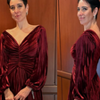 Classuda! Esposa de William Bonner, Natasha Dantas aposta em vestido de veludo vinho para prestigiar o maridão no Emmy Internacional 2025
