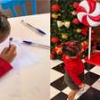 O que ela pediu? Mavie, filha de Neymar e Biancardi, encanta ao escrever sua primeira cartinha para o Papai Noel
