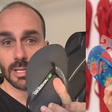 Desempregado, Eduardo Bolsonaro joga Havaianas no lixo e se revolta com comercial de Fernanda Torres: 'Eu me enganei'