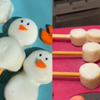 Bonequinhos de neve no palito: docinho saudável vai divertir as crianças no Natal