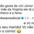 Padrasto de Virginia se revolta após comentário de que romance entre Virginia e Vini Jr. é falso