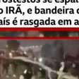 Bandeira do Irã é rasgada durante protestos no país