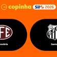 Ferroviária x Santos, pela Copinha: onde assistir e escalações