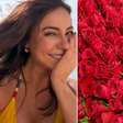 Quem mandou? Paolla Oliveira recebe caminhão com rosas vermelhas