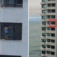 Mulher é filmada em pé em janela de prédio de luxo no Guarujá (SP)