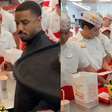 Michael B. Jordan leva estatueta do Oscar a fast food para comemorar prêmio de melhor ator