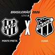 Ponte Preta x Ceará: onde assistir, escalações e arbitragem
