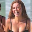 De maiô recortado, Paolla Oliveira se refresca com banho de mar e água de coco em manhã de muito calor no RJ. 30 fotos!