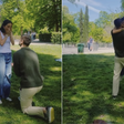 Filho de Fábio Assunção surpreende namorada com pedido de casamento em parque