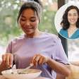 Júlia Farré, nutricionista, sobre comer rápido: "Diminua o ritmo, coma sem telas e deixe os talheres sobre a mesa entre uma garfada e outra"