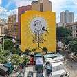 Painel faz homenagem a Ailton Krenak no centro de São Paulo